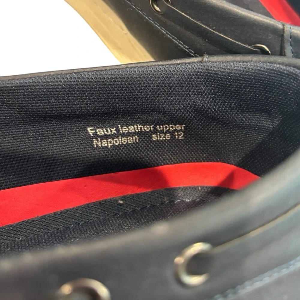 Napolean Men's Faux Leather Slip-On Boat Shoes Size 12 | Casual‎ Loafers Blue